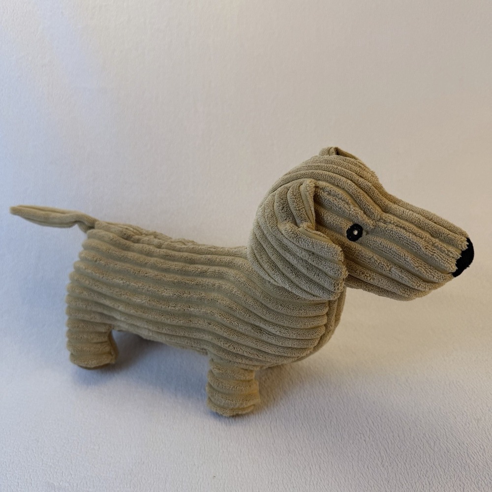 Flying Tiger Copenhagen Dachshund Teddy Dog Tan Plush Stuffed Animal Corduroy
